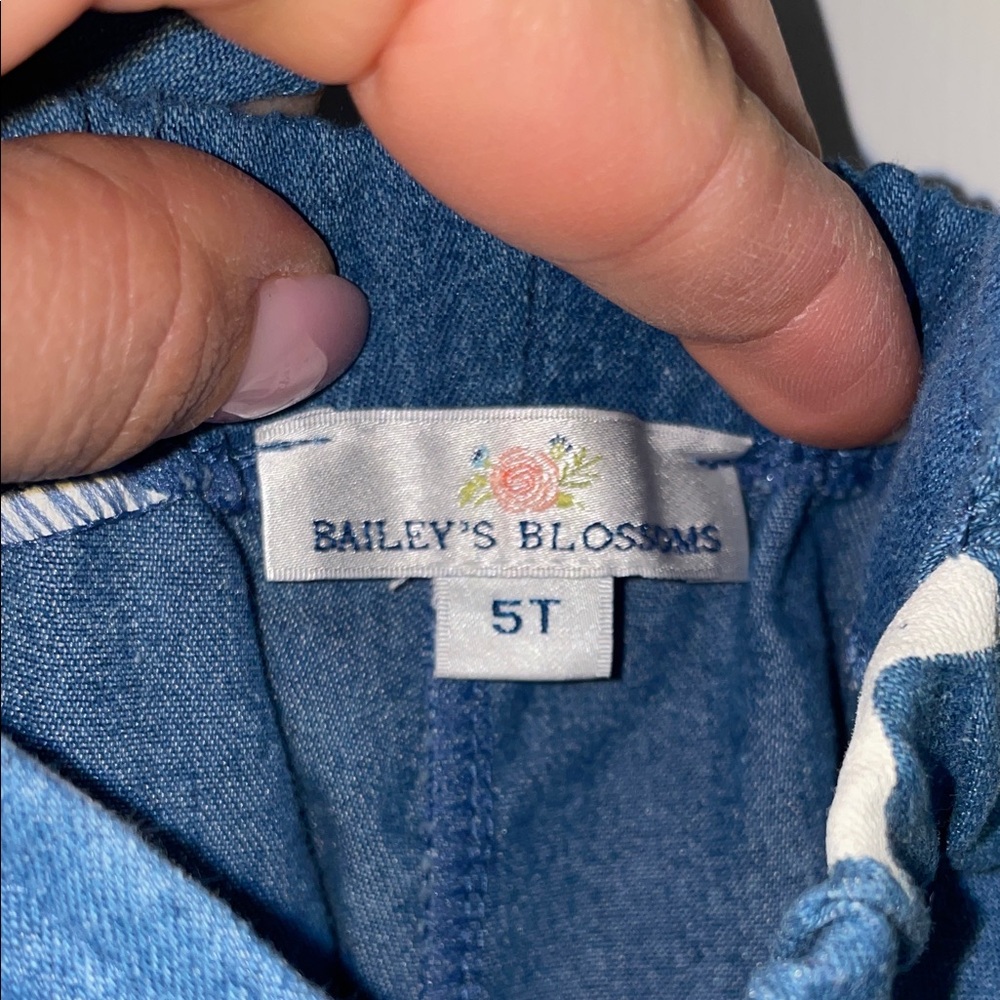 Bailey's Blossoms Denim Star Overalls - Picture 2 of 5